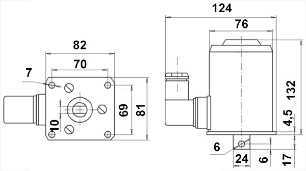 Габариты электромагнита ЭМД-4120