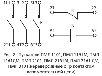 Схема контактов ПМЛ-1101