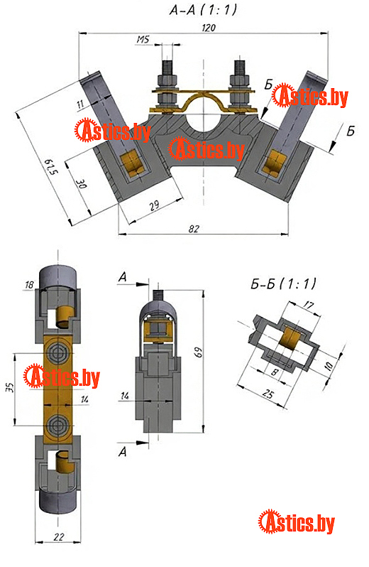 щеткодержатель HUA10 10х25