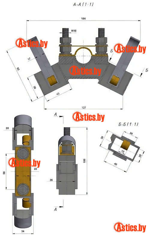 щеткодержатель HUA10 20х40
