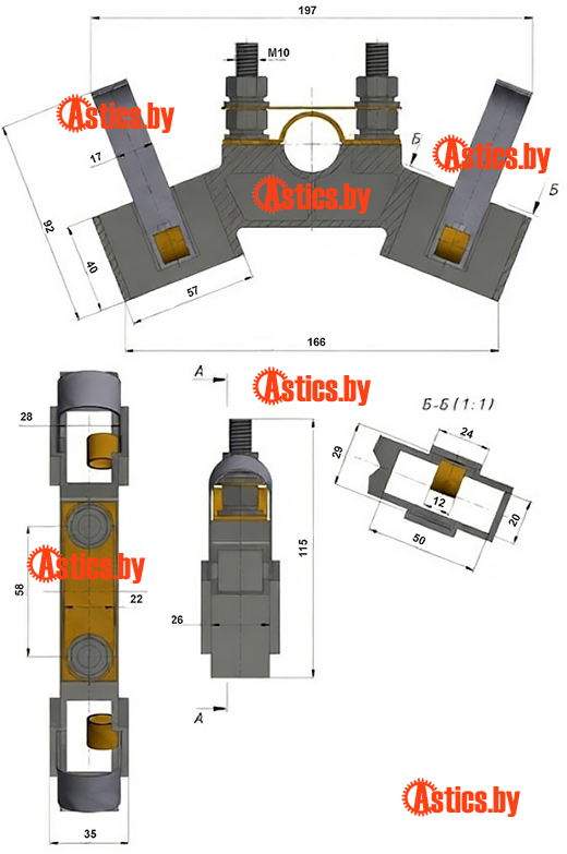 щеткодержатель HUA10 20х50