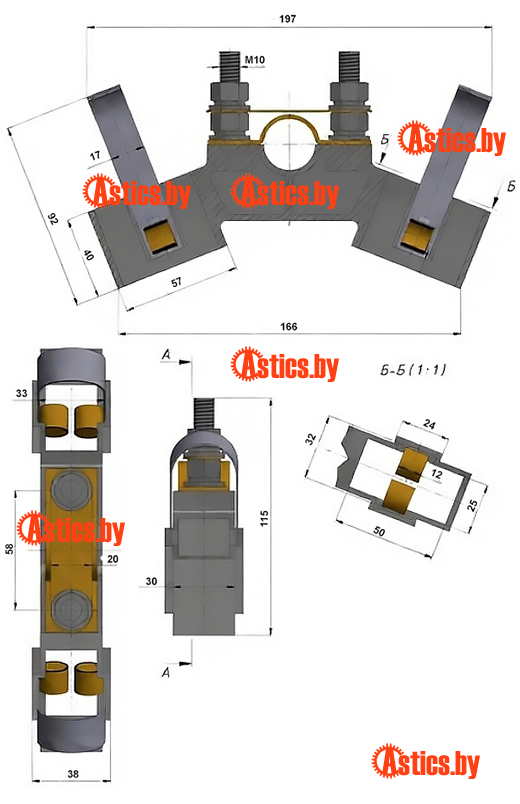 щеткодержатель HUA10 25х50