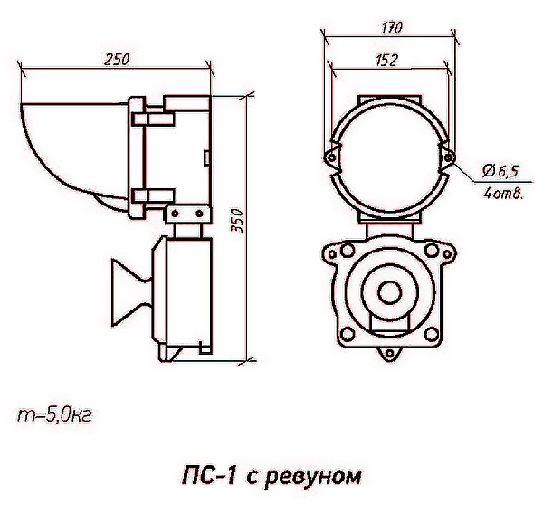 размеры ПС-1 с РВП-220в